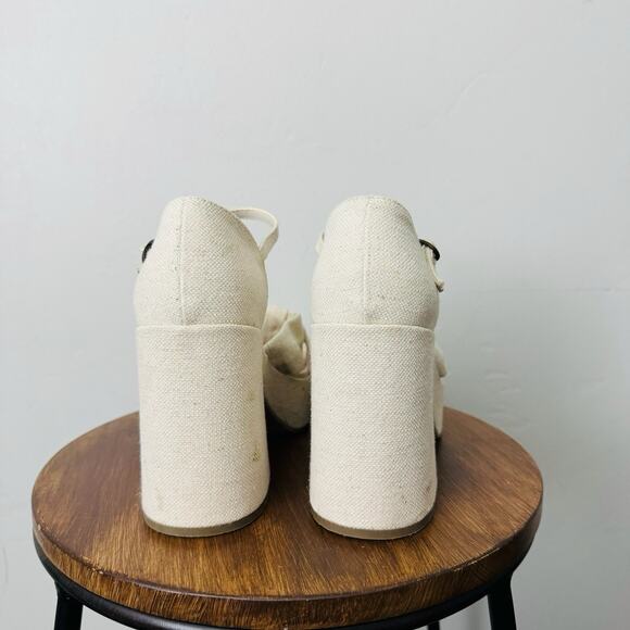 Ana Cream Platform Sandals With Bow Women’s Size 8.5 - Picture 6 of 10